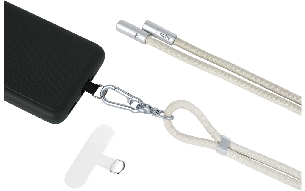 Lanyard Power Cable Lightning bærebånd 30 W sand sammenrullet