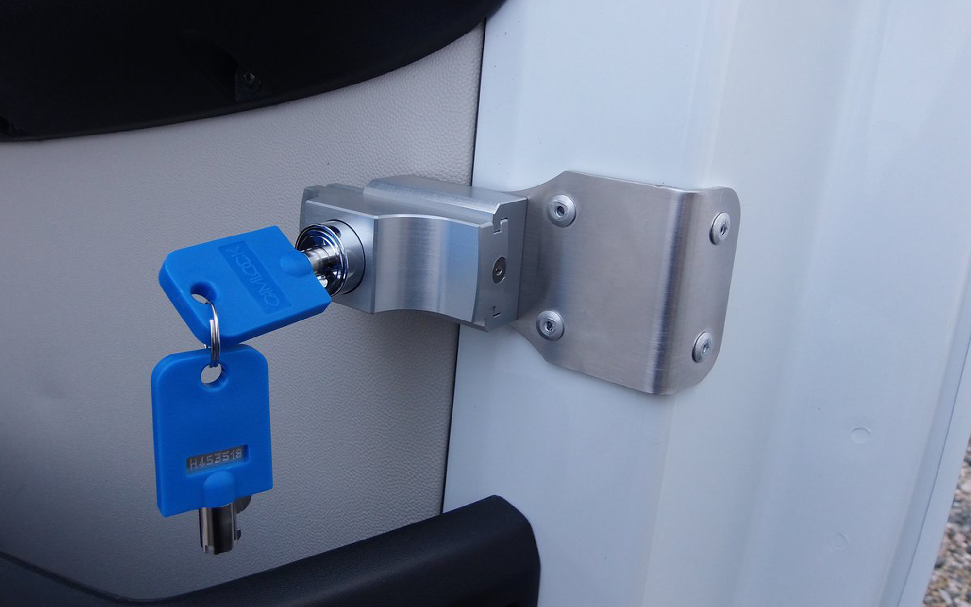 Låsesett med 5 låser for Fiat Ducato t.o.m. 2021 vist fra fronten