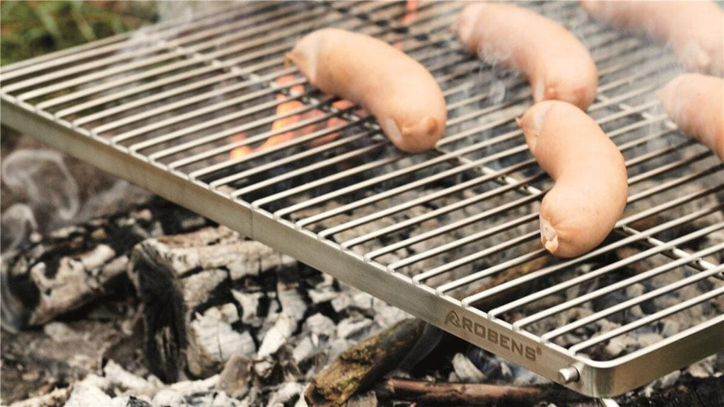 Lassen grillstativ-kombi i rustfritt stål med bæreveske bakside