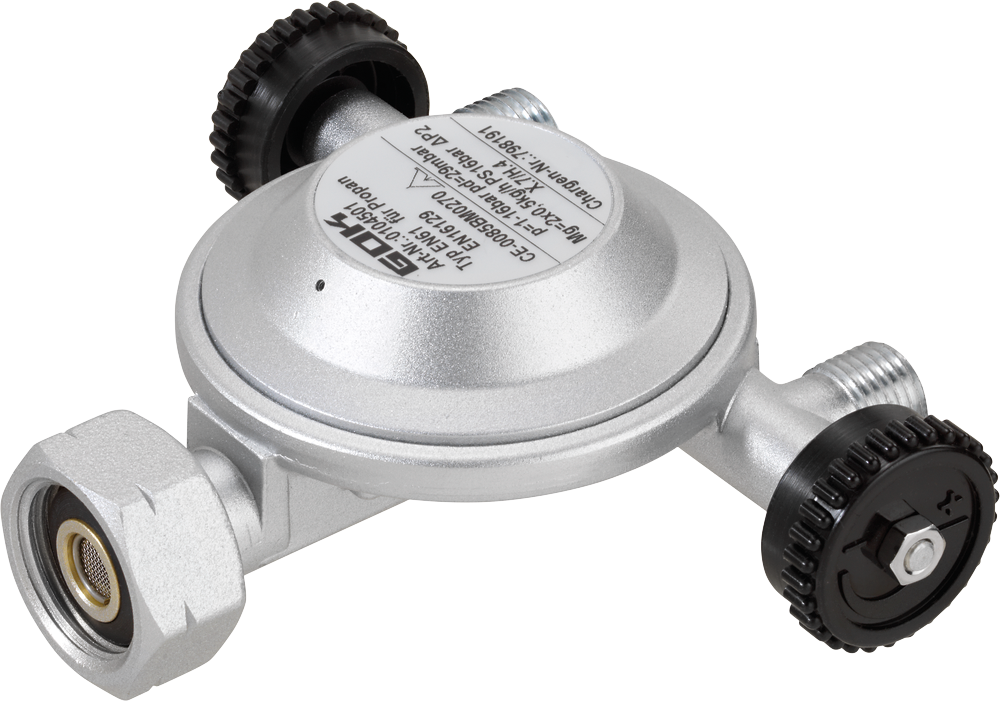 Lavtrykksregulator EN61 med 2 utganger 30 mbar 1 kg/h fra GOK
