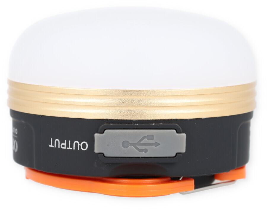 LED campinglampe 300 lumen med powerbank og magnet 88g vekt og mål