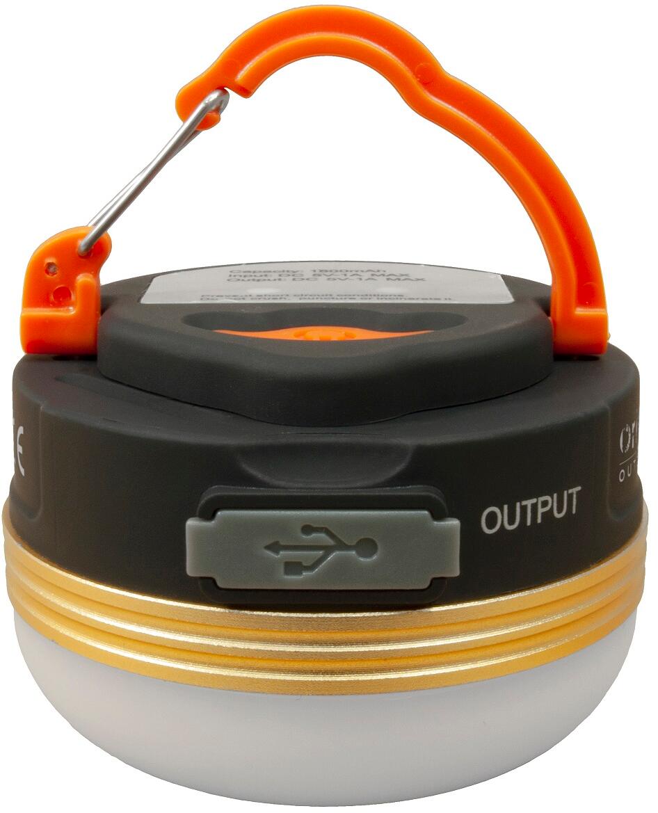 Nærbilde av LED campinglampe 300 lumen med powerbank og magnet 88g magnetfot