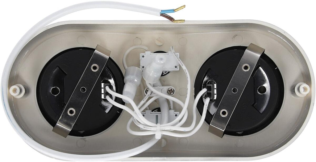 Bakside av LED dobbel påbyggingsspot 12V 2x1W med separate brytere