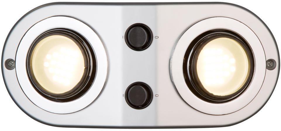 Detalj av LED dobbel påbyggingsspot 12V 2x1W med separate brytere
