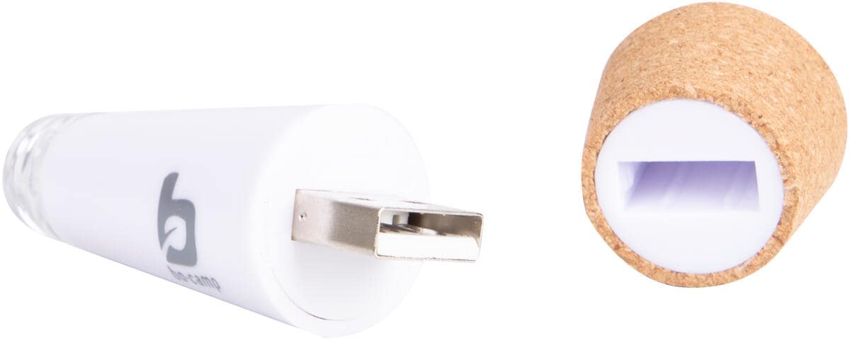 Bakside av LED-flaskekorklys oppladbar USB 10 lm Bo-Camp