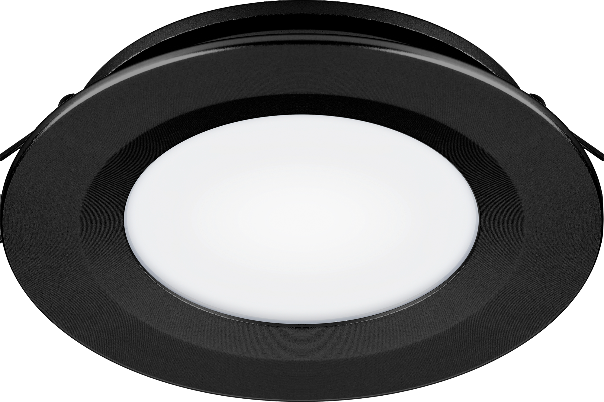 LED innbyggingsspot TDL-5024 svart 12V 3W varmhvit front