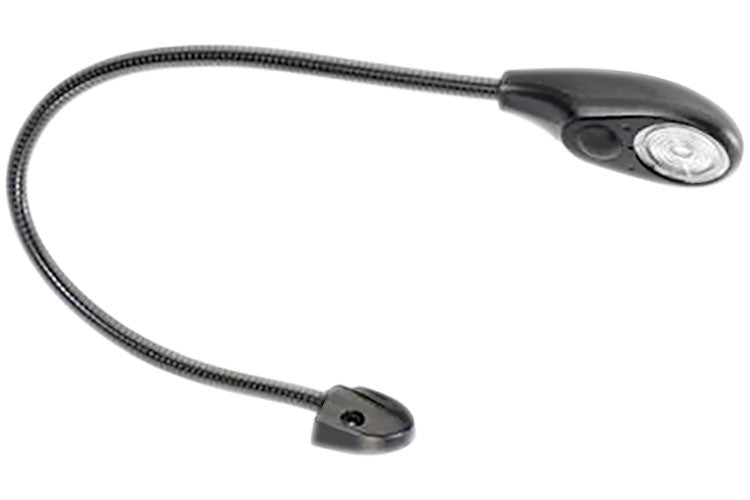 LED-leselampe 12/24V svanehals 3W svart 29,5 cm - Hella for camping og bobil