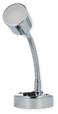 LED leselampe med fleksibel arm 100 mm, 12V/0,5W, krom - Carbest for campingbelysning