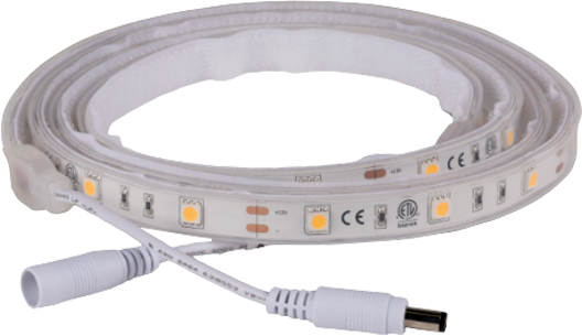 LED-lyslist SabreLink Flex 150 cm med fjernkontroll fra Dometic montert i telt