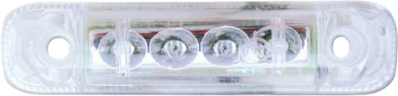 LED markeringslys PL 24-2 hvit 65x16 mm 12V IP67 forfra