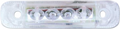 LED markeringslys PL 24-2 hvit 65x16 mm 12V IP67 forfra