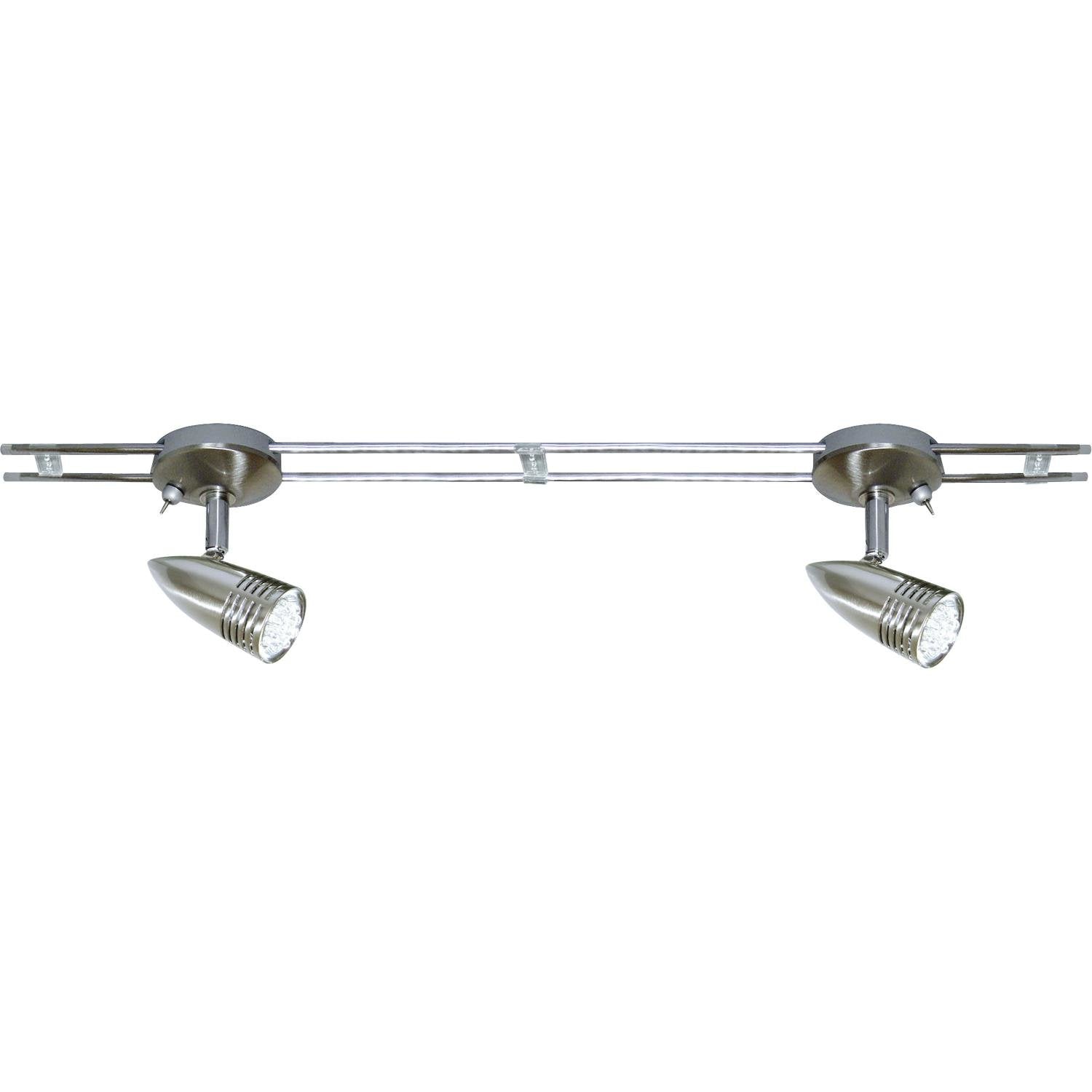 LED skinnesystem med 2 spotter 12V 4W 1000 mm krom - Lilie for campingbelysning