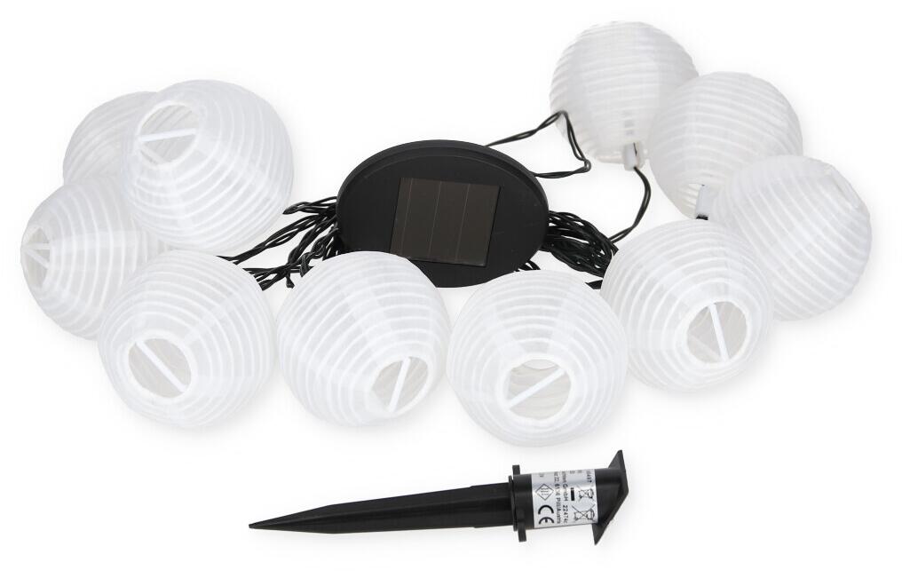 LED solcelle lyslenke 430cm 10 lampionger hvit/svart IP44 Eglo utendørs