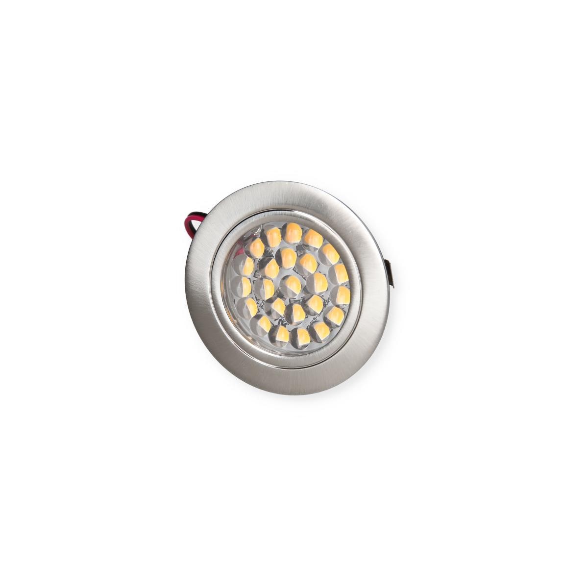 LED spot 24 LED 12V/1,7W rustfritt stål Ø65 mm 180 lm - Carbest forfra