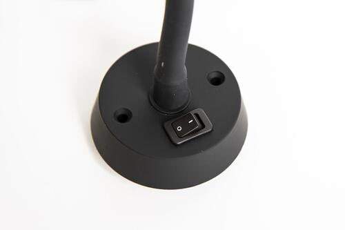 LED spot med fleksibel arm 12V 1,8W svart matt 150mm montert