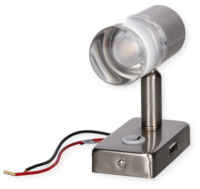LED spot med berøringsbryter og USB-port 2W 12V 180lm fra Carbest