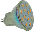 LED-spot MR11 GU4 12er forfra med varmt lys