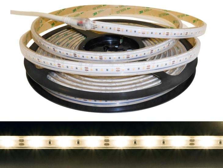 LED-stripe 3000K varmhvit 30LEDs/m IP66 12V 5m - Carbest montert og lyssatt