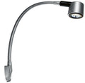 LED svanehalslys 330 mm Carbest forfra i matt sølv