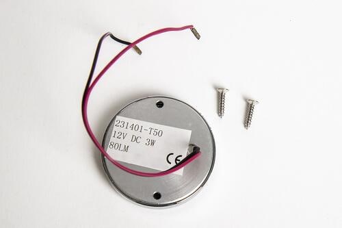 LED taklampe med touch-bryter 12V Ø50mm krom 80lm montert nærbilde