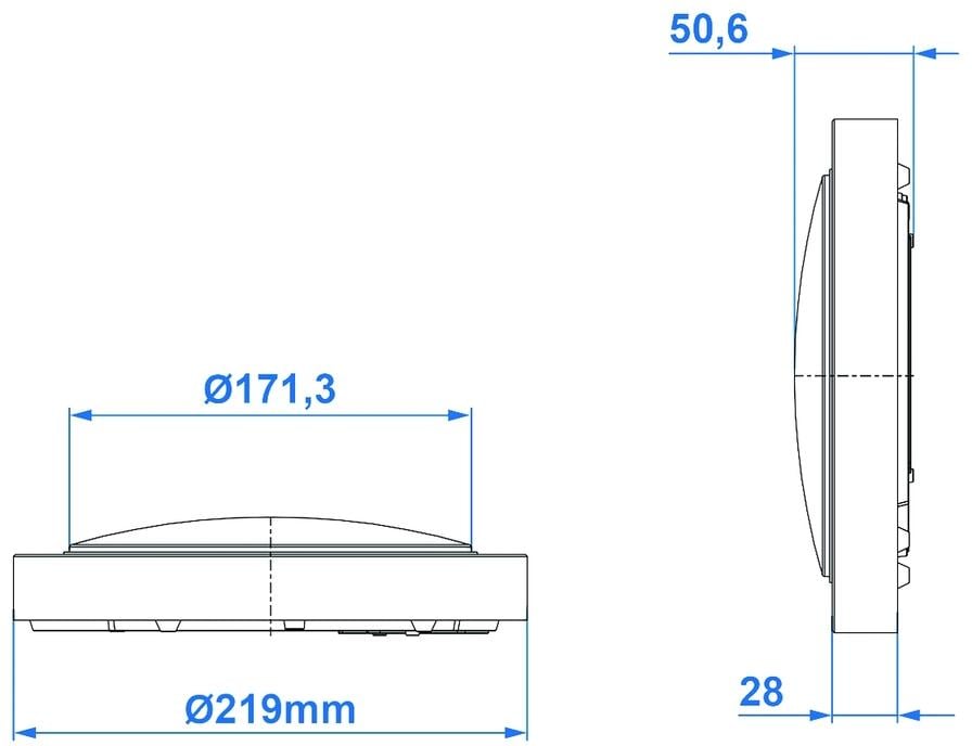 Montert LED taklampe 42 LED 12V 8,5W, 840 lm, ø22 cm - Pro Plus i campingvogn