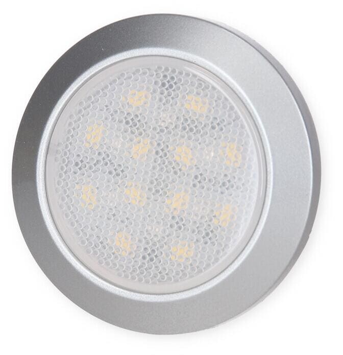 Nærbilde av LED taklampe Mini Slim Down Light 12V Ø69mm hvit/blå Carbest
