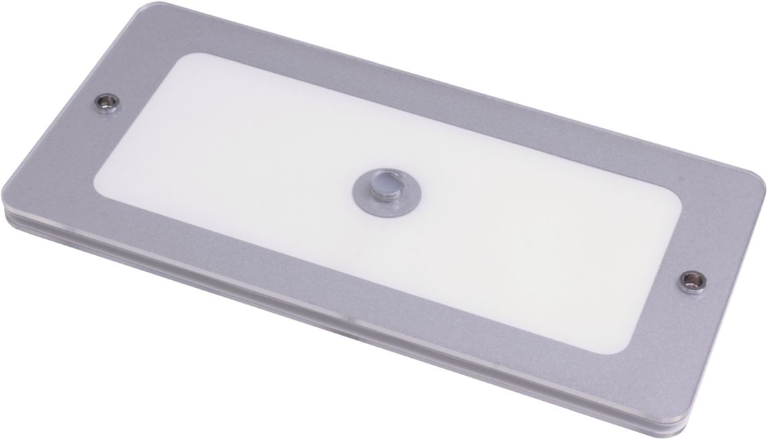 LED taklampe oval med touch og nattlys 6W 24x12 cm fra Dimatec sett forfra