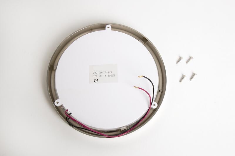 LED taklampe rund 12V Ø175mm krom 447lm IP44 - Carbest detalj nærbilde