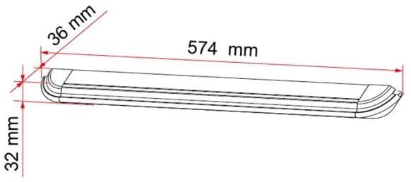 LED utendørslys med bevegelsessensor 12V 547 lm 574 mm montert på bobil