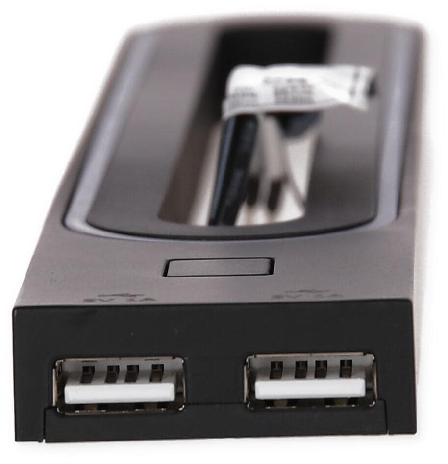 LED vegglampe med 2 USB-porter 12V 3W svart bakside