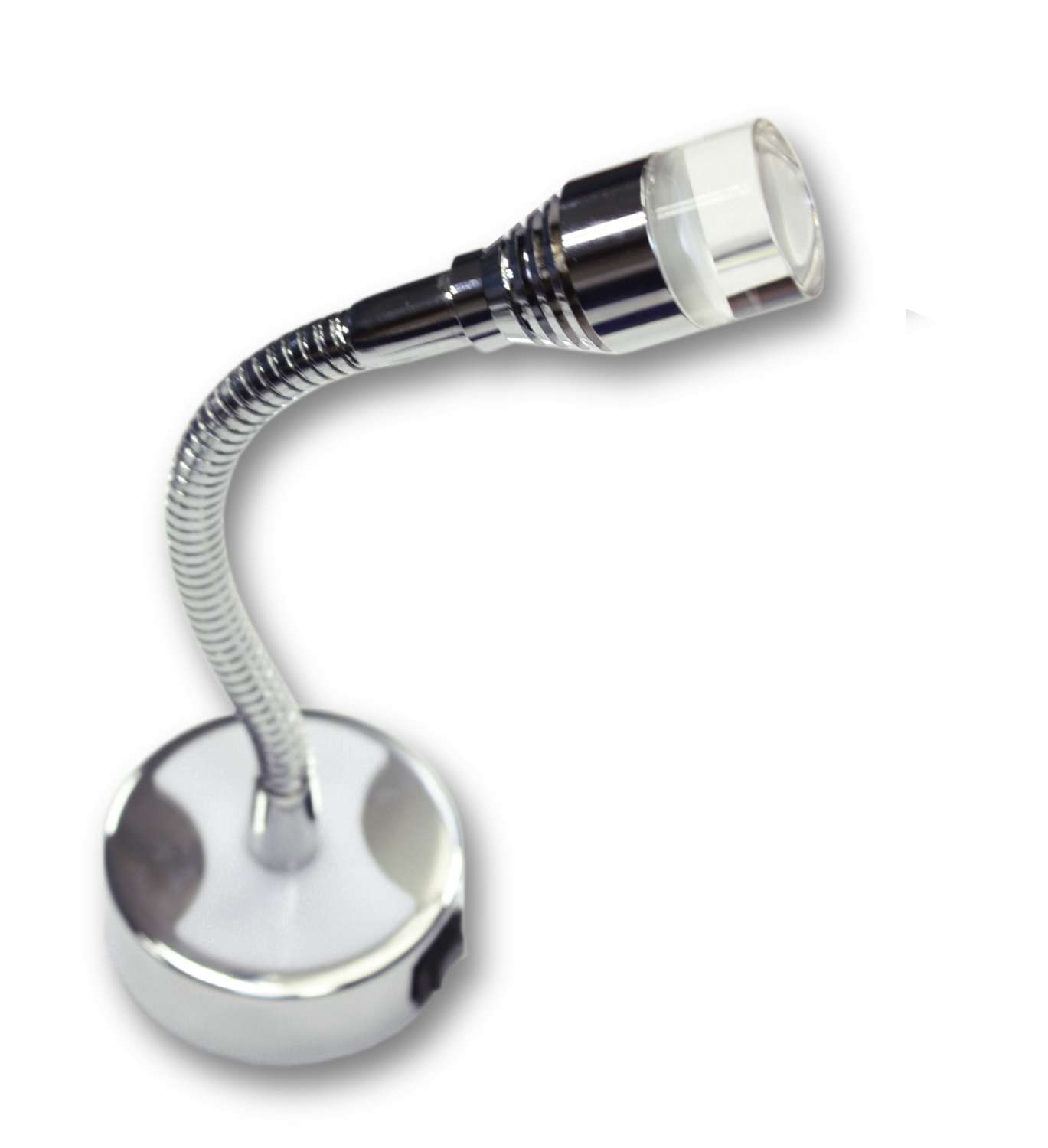Leselampe Flexi LED 1W med bryter krom 6x6x20 cm fra Dimatec