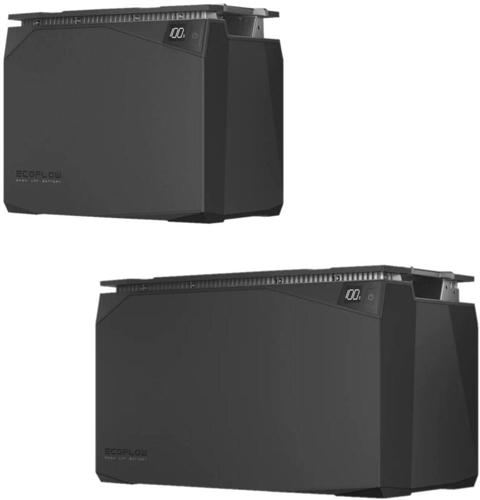 LFP-batteri med selvoppvarming 2 kWh stabelbar EcoFlow forfra