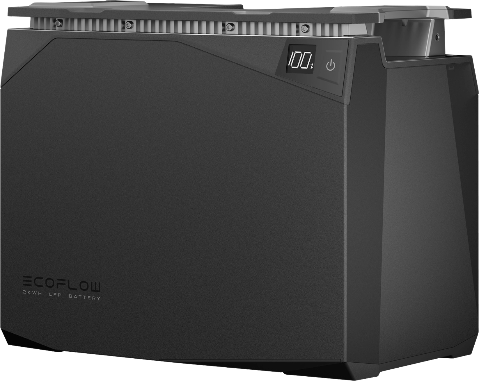 LiFe-batteri med batteristyringssystem 2 kWh stablebar fra EcoFlow sett forfra