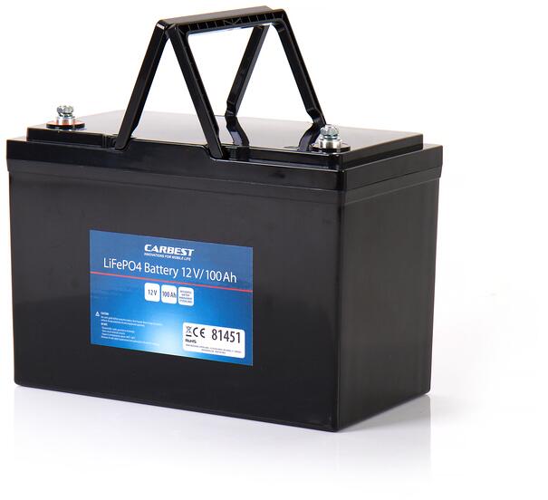 LiFePO4-batteri 100Ah 12V 1280Wh Carbest forfra
