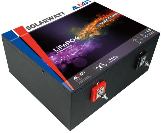 LiFePO4 batteri 200Ah 2560Wh for bobil 24,7 kg Alden forfra