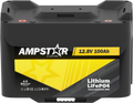LiFePO4 batteri Ampstar 100Ah 12,8V med Bluetooth og IP65 forfra