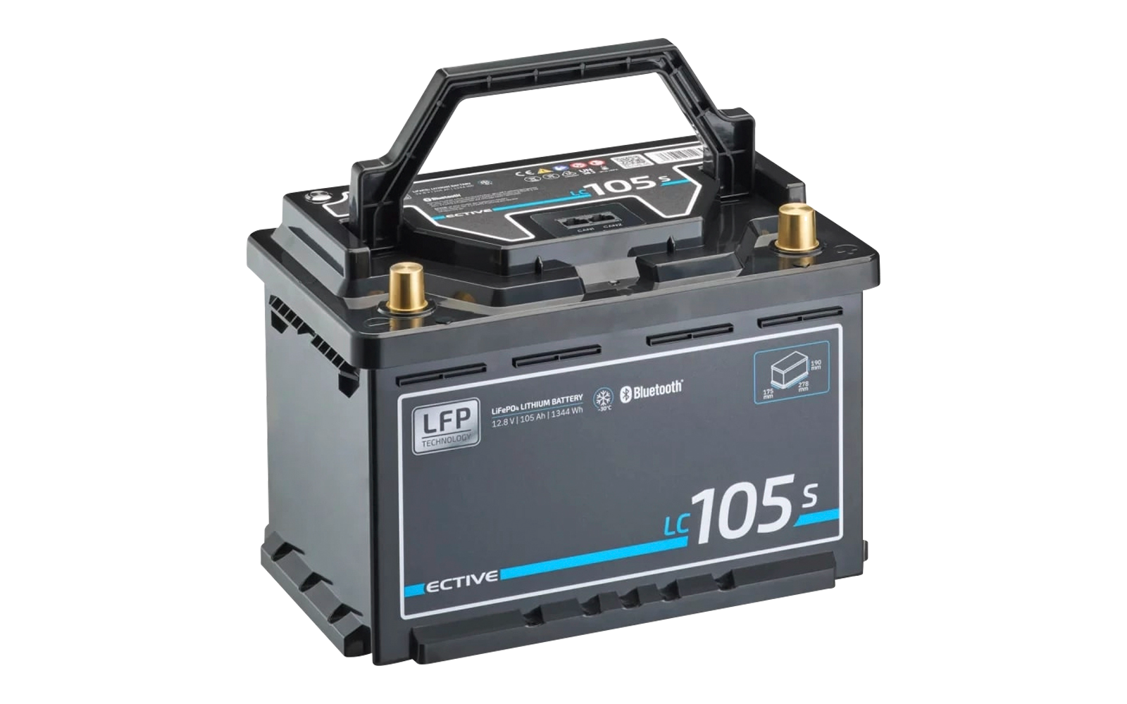 LiFePO4-batteri LC S LT 12V 105 Ah 1344 Wh med Bluetooth-overvåkning