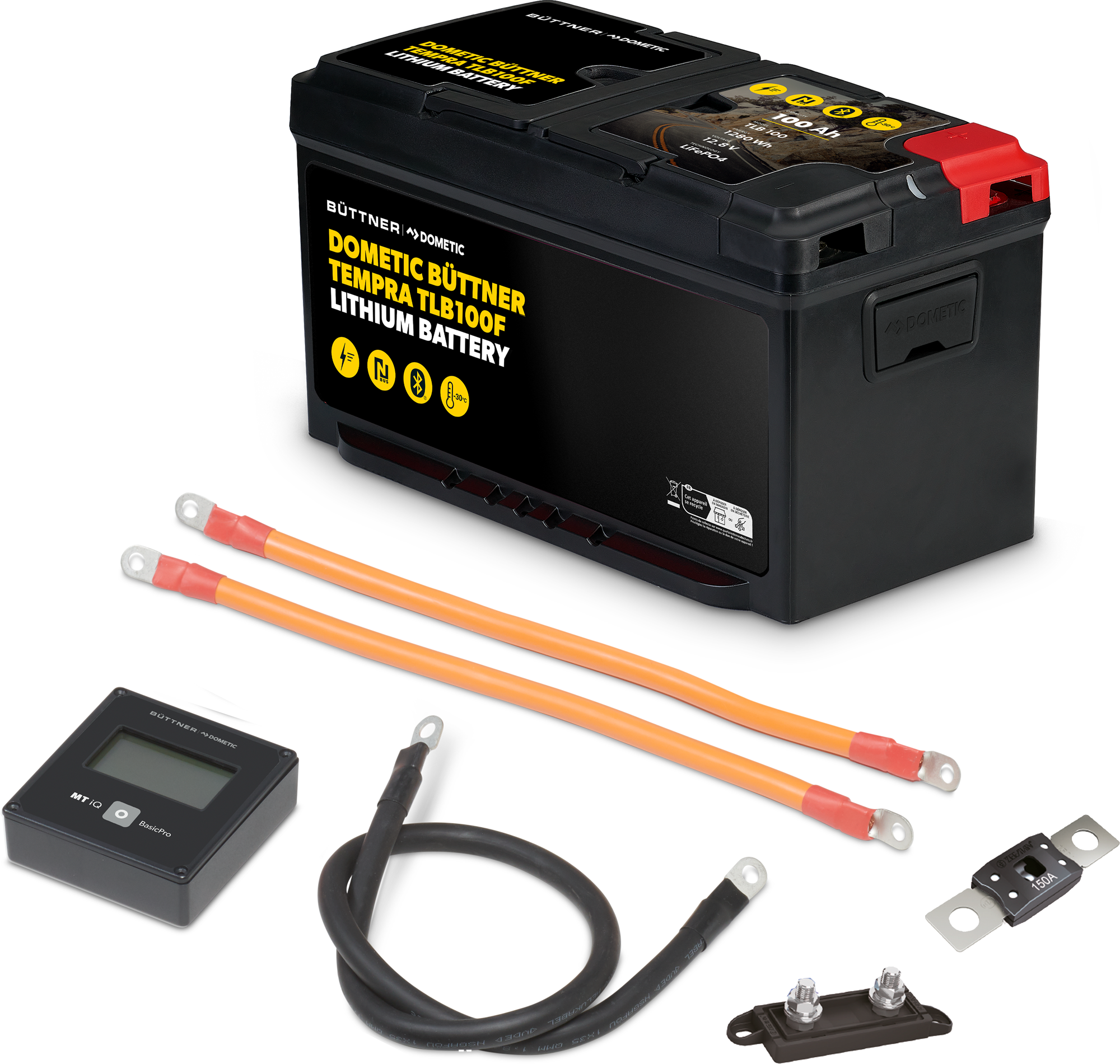 LiFePO4 batteriutvidelsessystem PowerUnit II 12V 100Ah - Büttner Dometic forfra