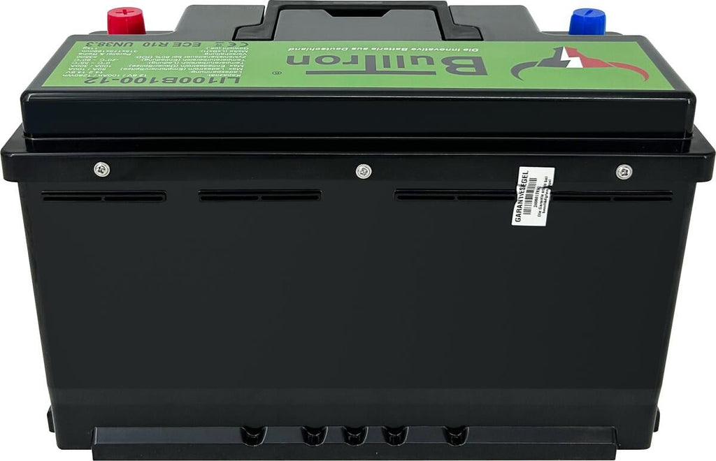 Montert LiFePO4 lithium-batteri 100Ah 12.8V med Smart BMS og Bluetooth