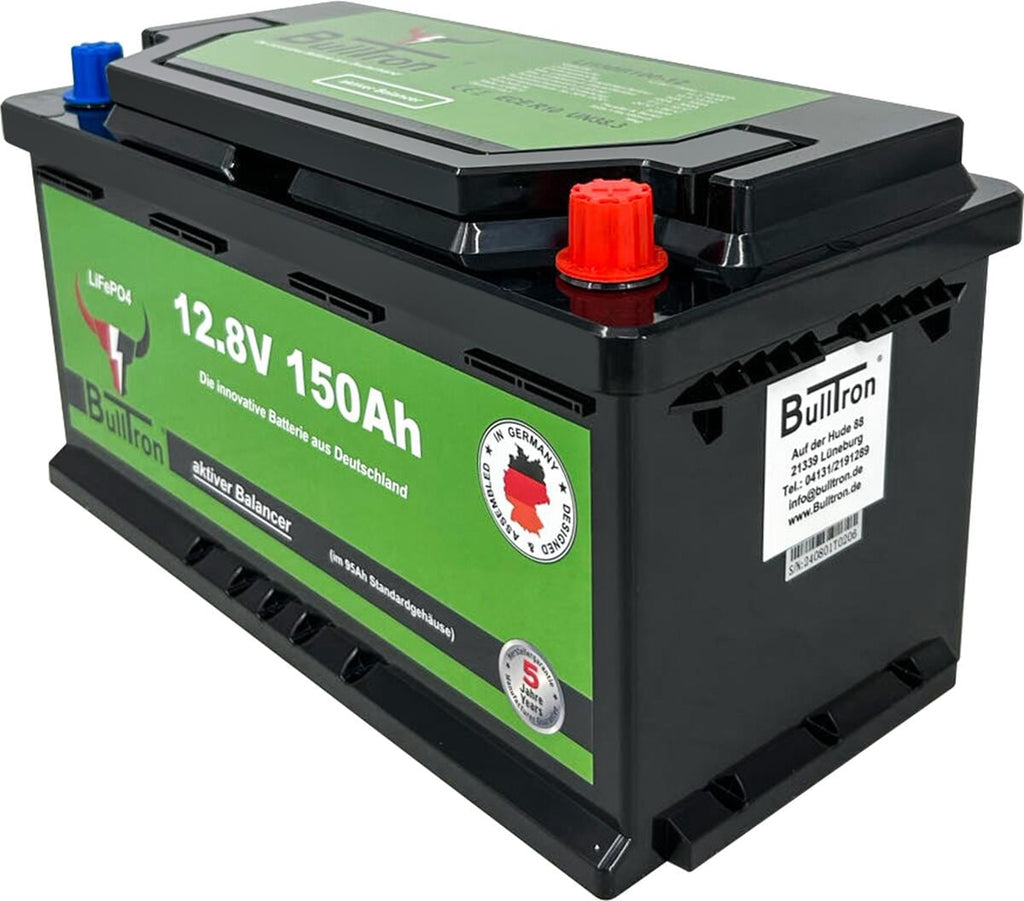 LiFePO4 lithium-batteri 150Ah 12.8V med Smart BMS og Bluetooth bakside
