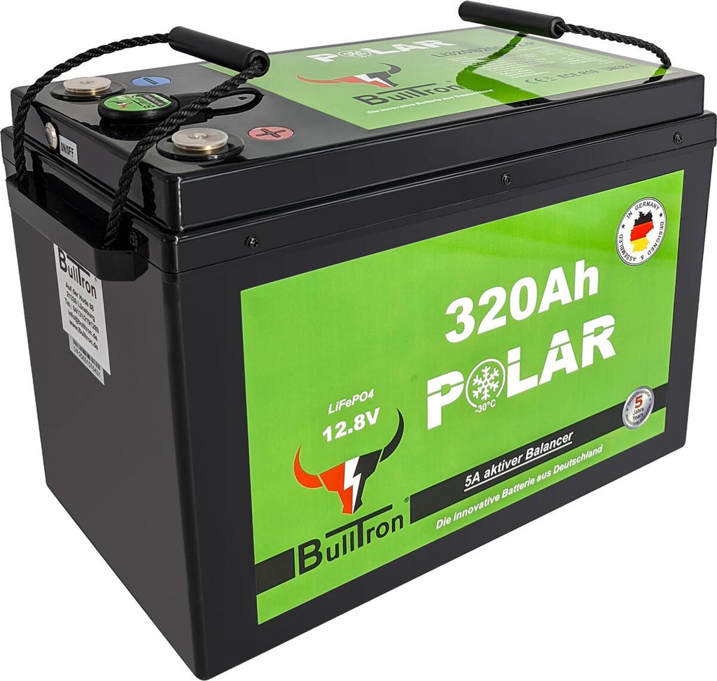 LiFePO4 lithium-batteri 320Ah 12.8V Polar med Smart BMS forfra