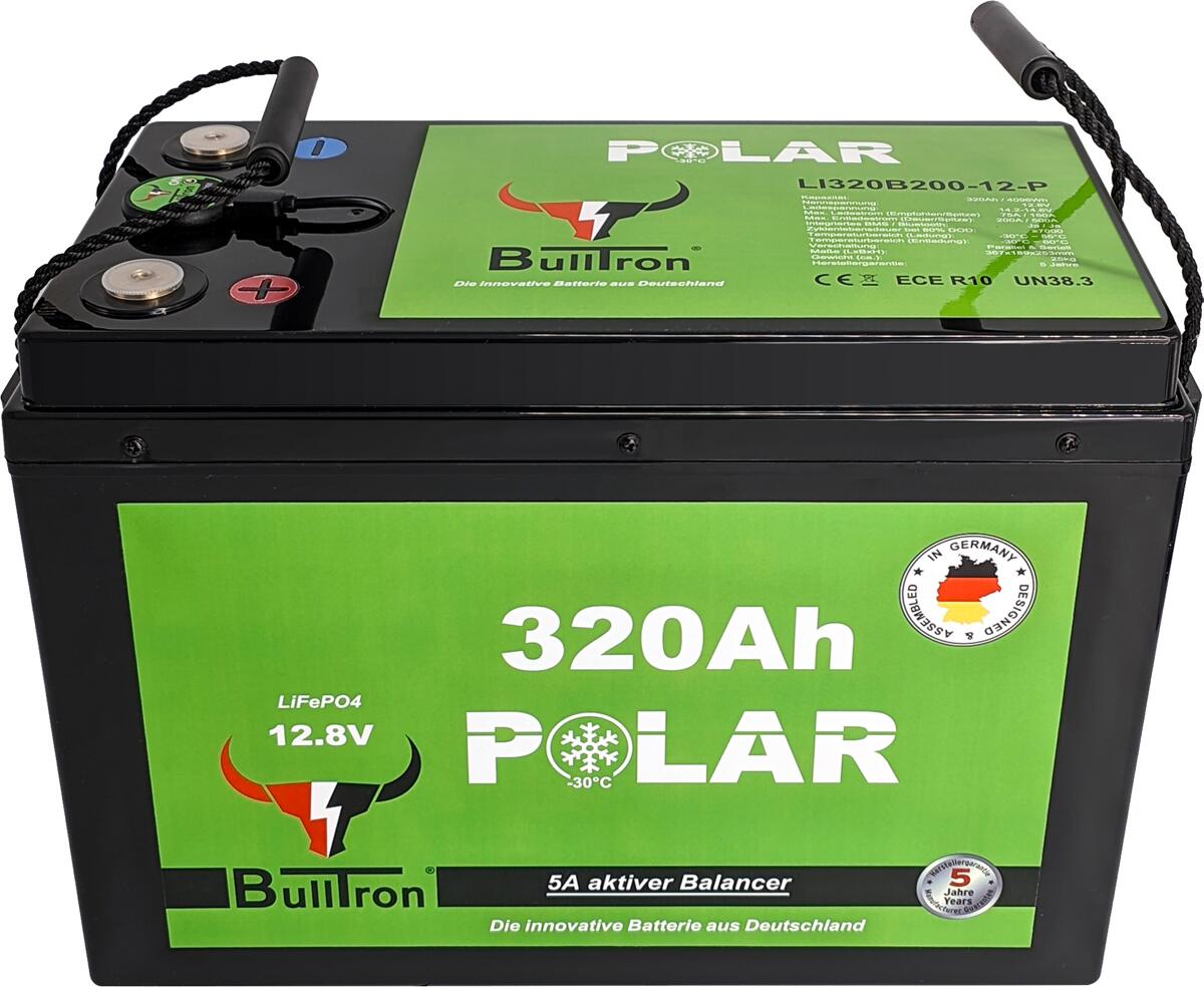 LiFePO4 lithium-batteri 320Ah 12.8V Polar med Smart BMS bakside