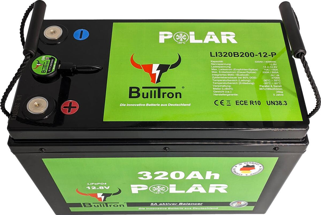 LiFePO4 lithium-batteri 320Ah 12.8V Polar med Smart BMS detalj