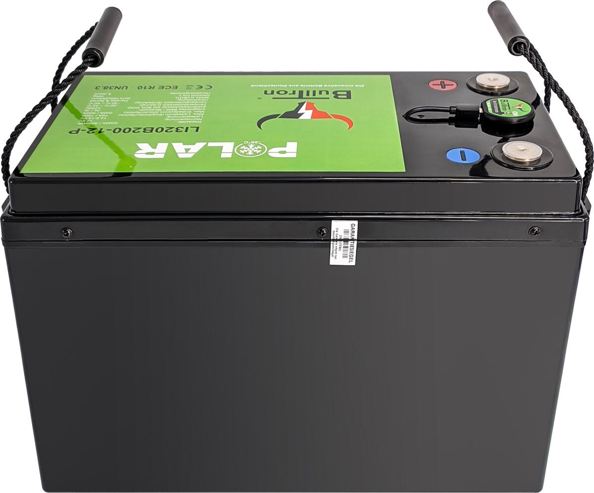 Nærbilde av LiFePO4 lithium-batteri 320Ah 12.8V Polar med Smart BMS