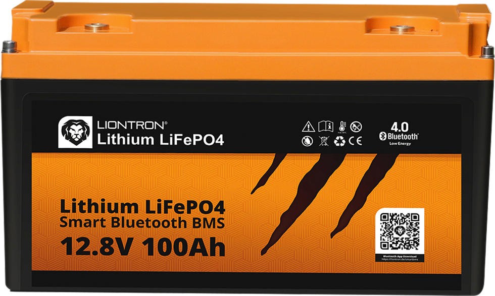LiFePO4 litiumbatteri 12V 100Ah med Bluetooth - Liontron for campingbruk
