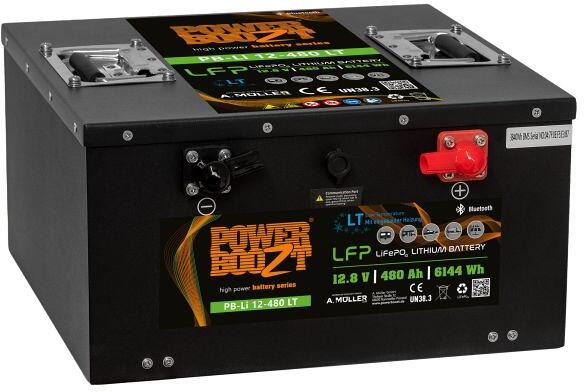 LiFePO4 litiumbatteri 480Ah 12,8V undersete 42 kg - PowerBoozt for campingbruk