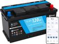 LiFePO4 litiumsbatteri 120 Ah 12V med Bluetooth forfra