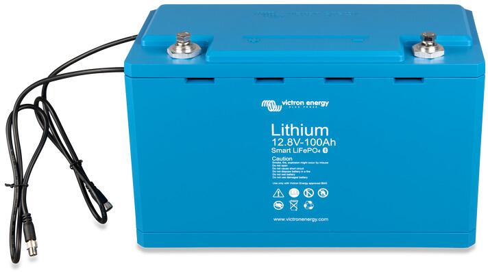 Bakside av LiFePO4 litiumsbatteri 12V 100Ah 1280Wh 15 kg - Victron Energy
