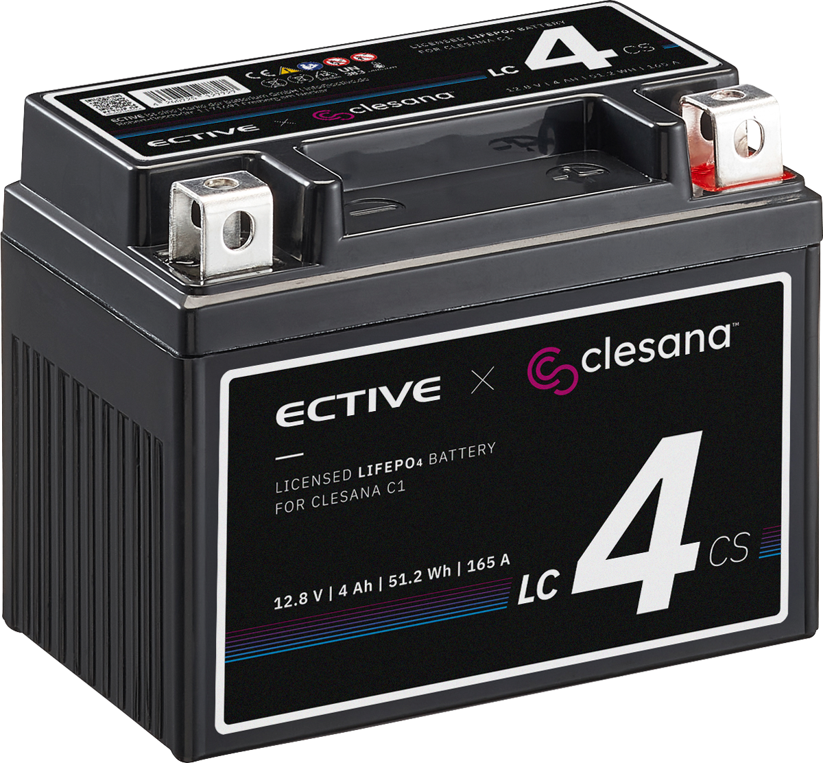 LiFePO4 litiumsbatteri 4 Ah 12V for Clesana C1 toalett fra Ective
