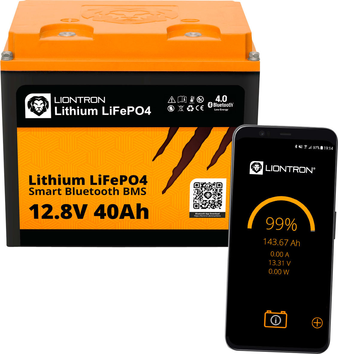 LiFePO4 LX Smart BMS batteri 12,8V 40Ah med Bluetooth fra Liontron for campingbruk